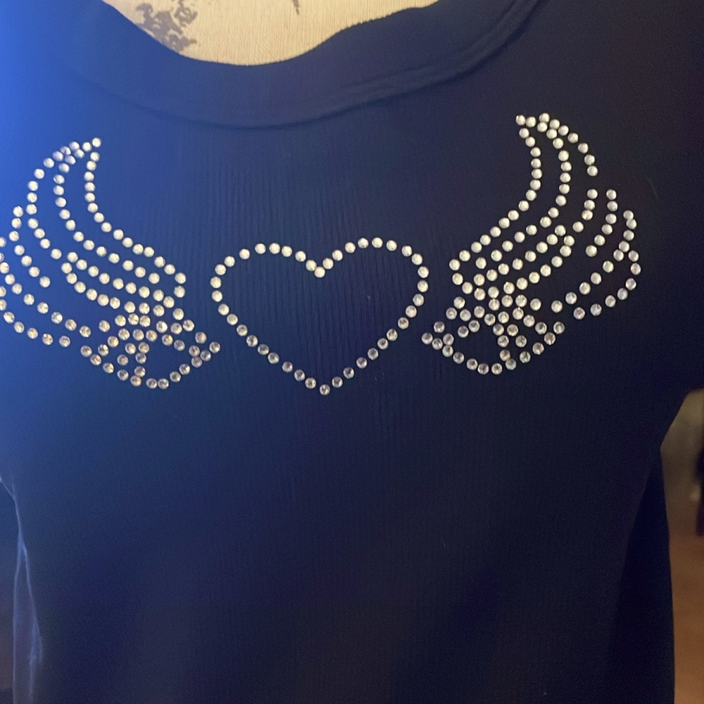 Black crop top with bling